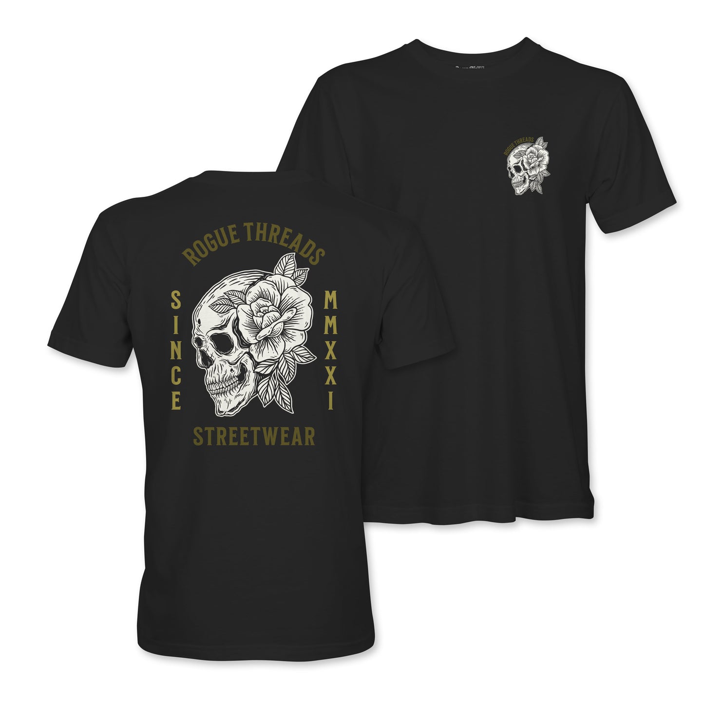 Skull and Rose Streetwear T-Shirt (Men)