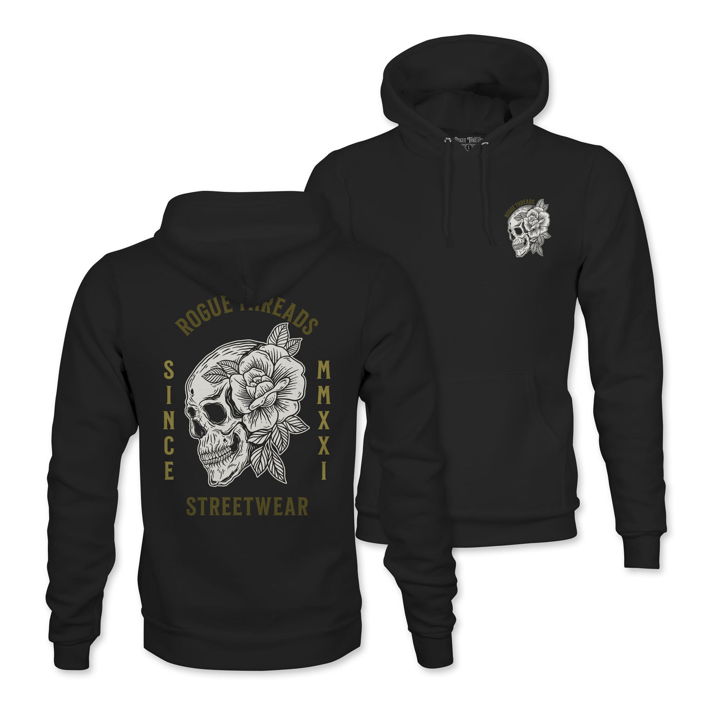 Skull and Rose Streetwear Hoodie