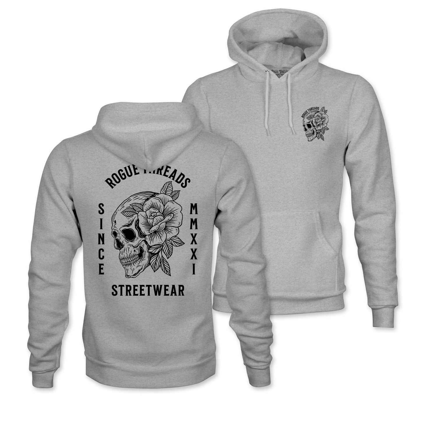Skull and Rose Streetwear Hoodie