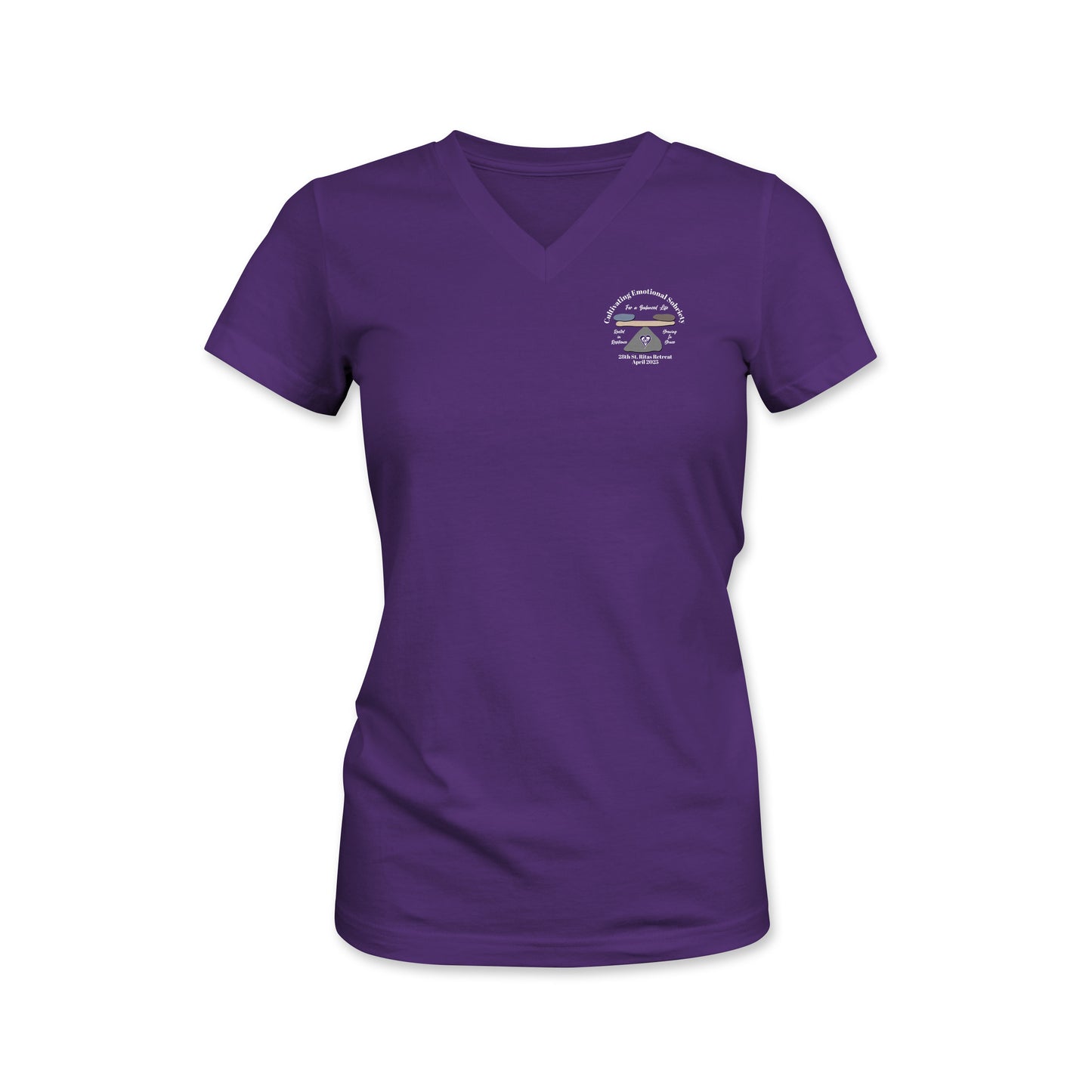 Women's Relaxed Fit V-Neck T-Shirt (St Rita's Retreat)
