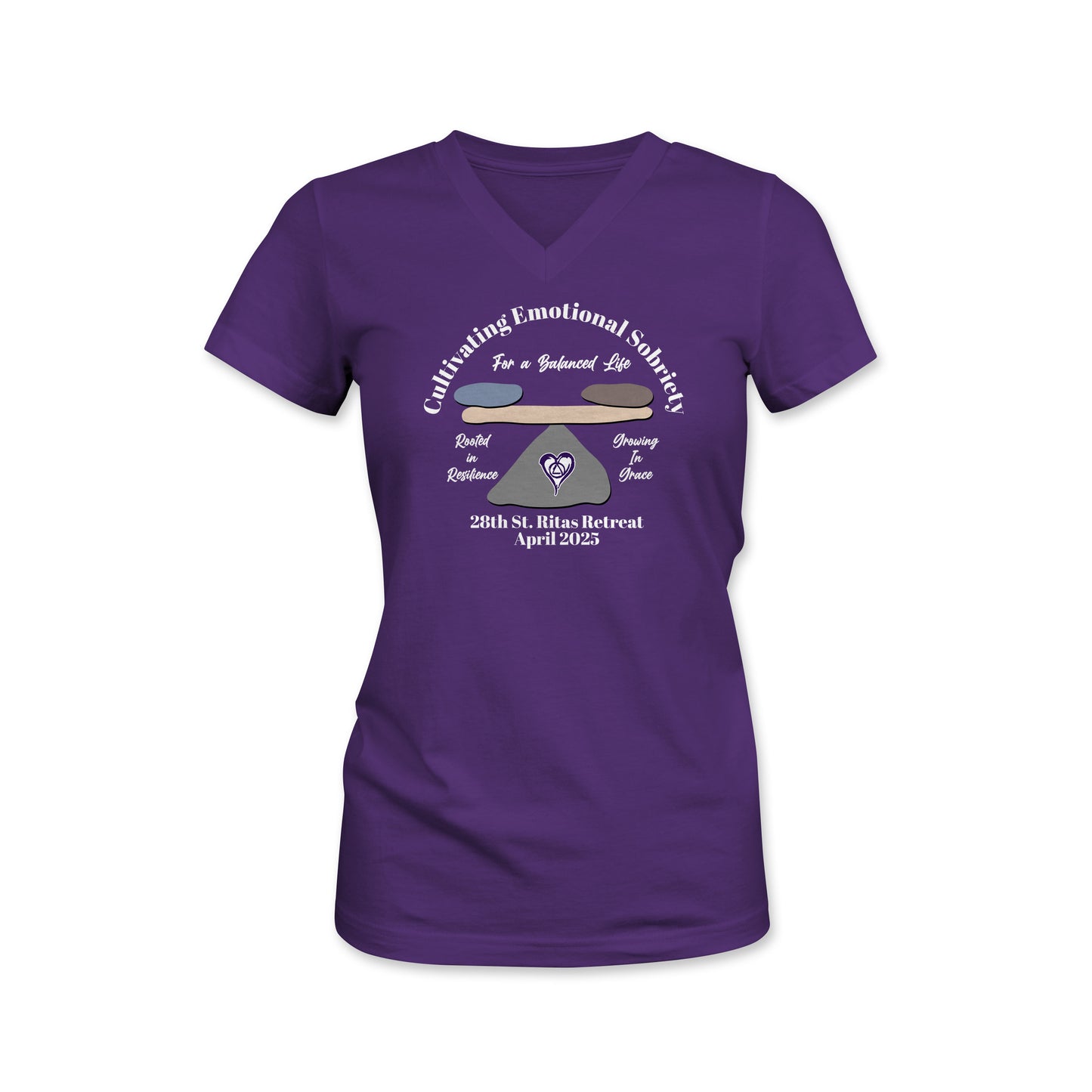 Women's Relaxed Fit V-Neck T-Shirt (St Rita's Retreat)