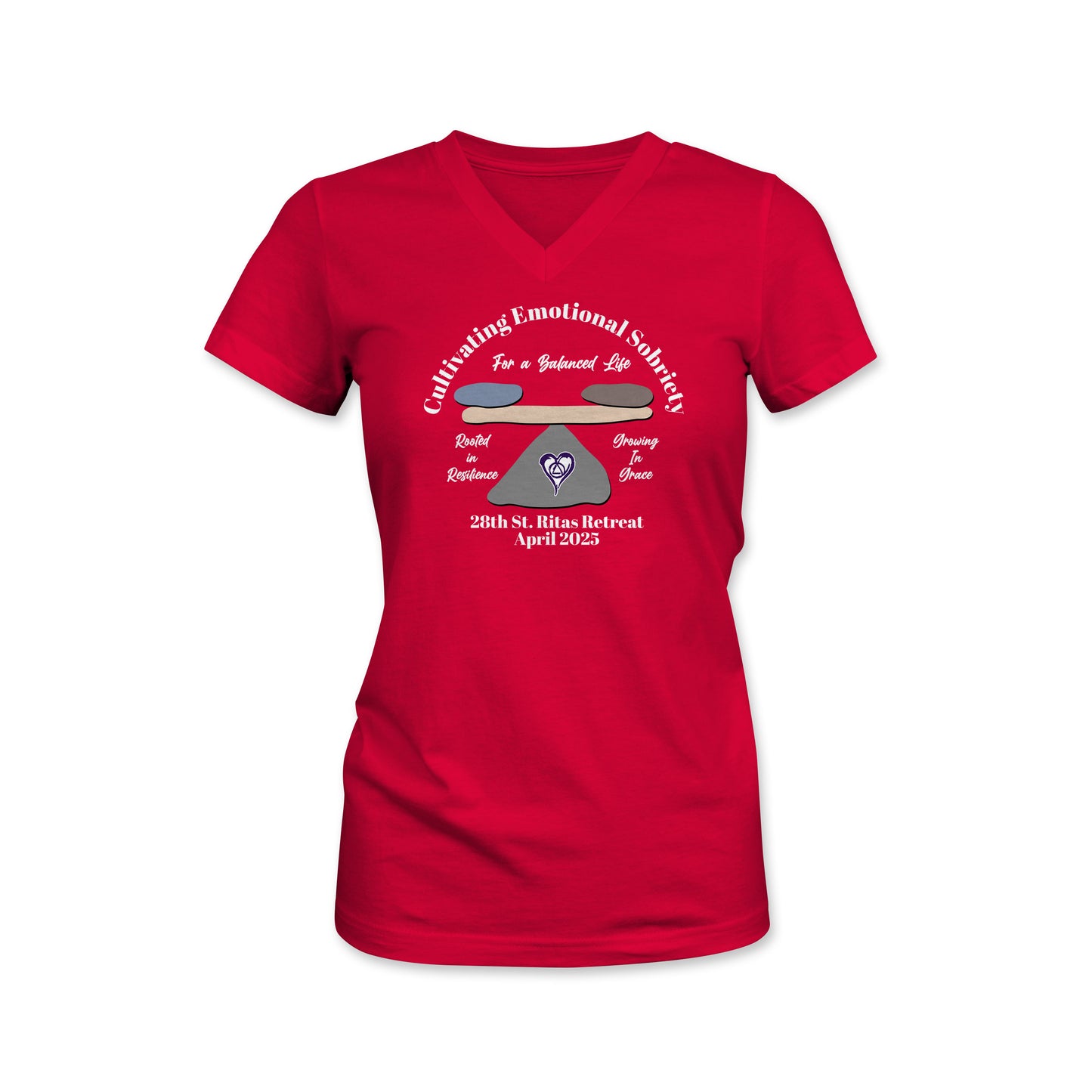 Women's Relaxed Fit V-Neck T-Shirt (St Rita's Retreat)