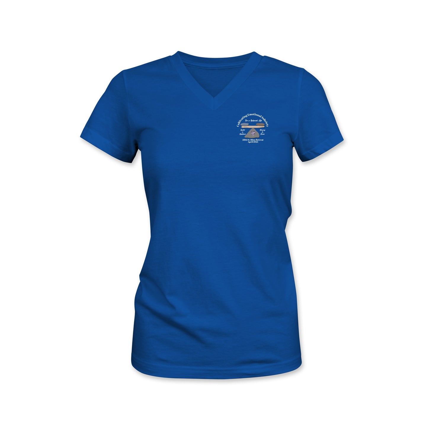 Women's Relaxed Fit V-Neck T-Shirt (St Rita's Retreat)