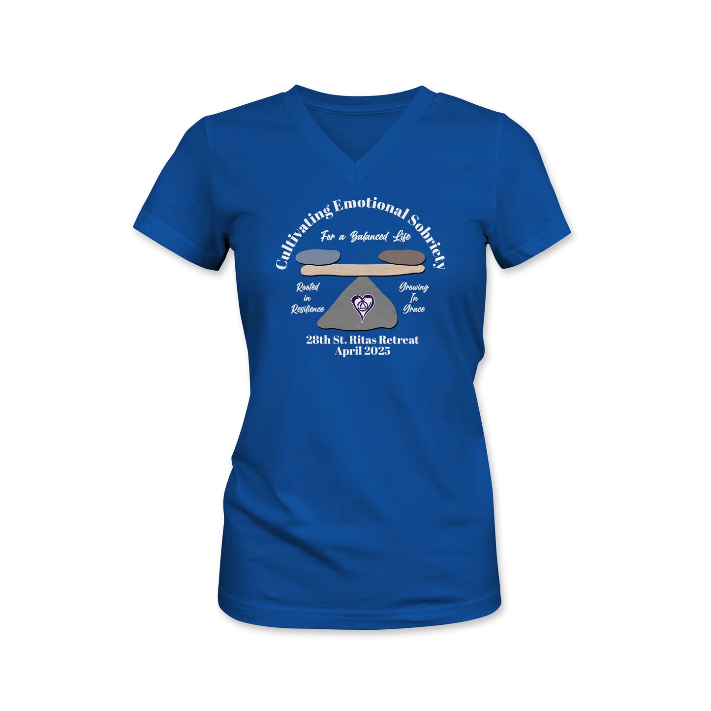 Women's Relaxed Fit V-Neck T-Shirt (St Rita's Retreat)