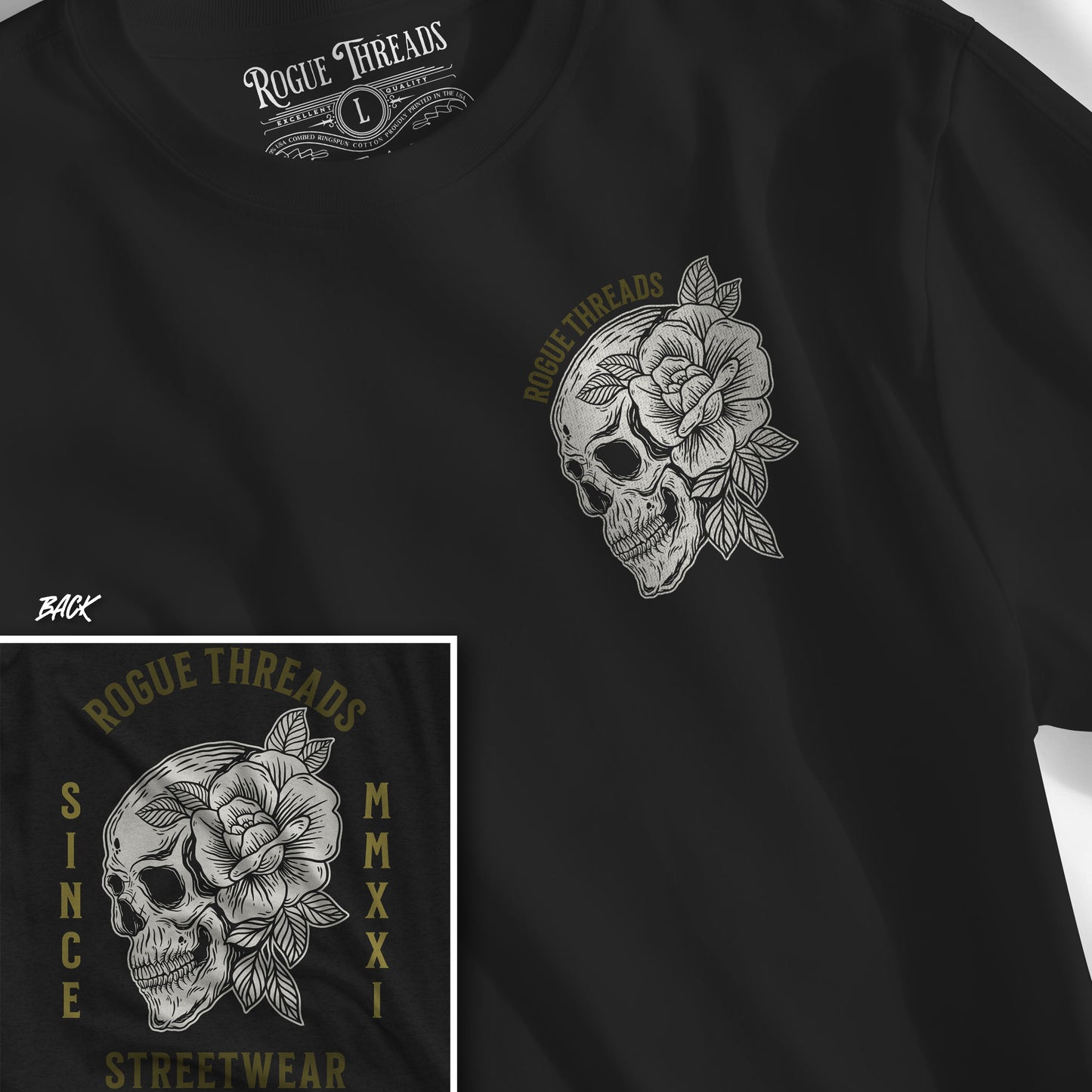 Skull and Rose Streetwear T-Shirt (Women)