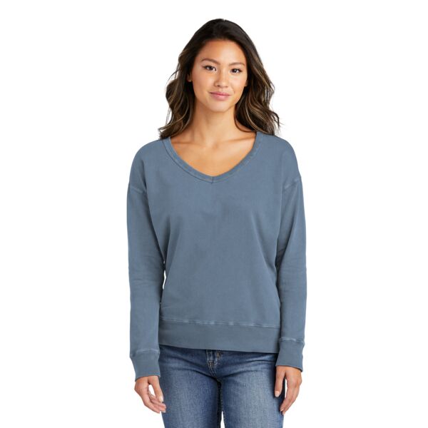 Garment Dyed V Neck Sweatshirt Thumbnail